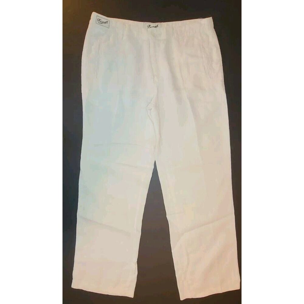 17th Street Mens 100% Linen Pants Straight Dyed & Softened Ivory Size 36×31